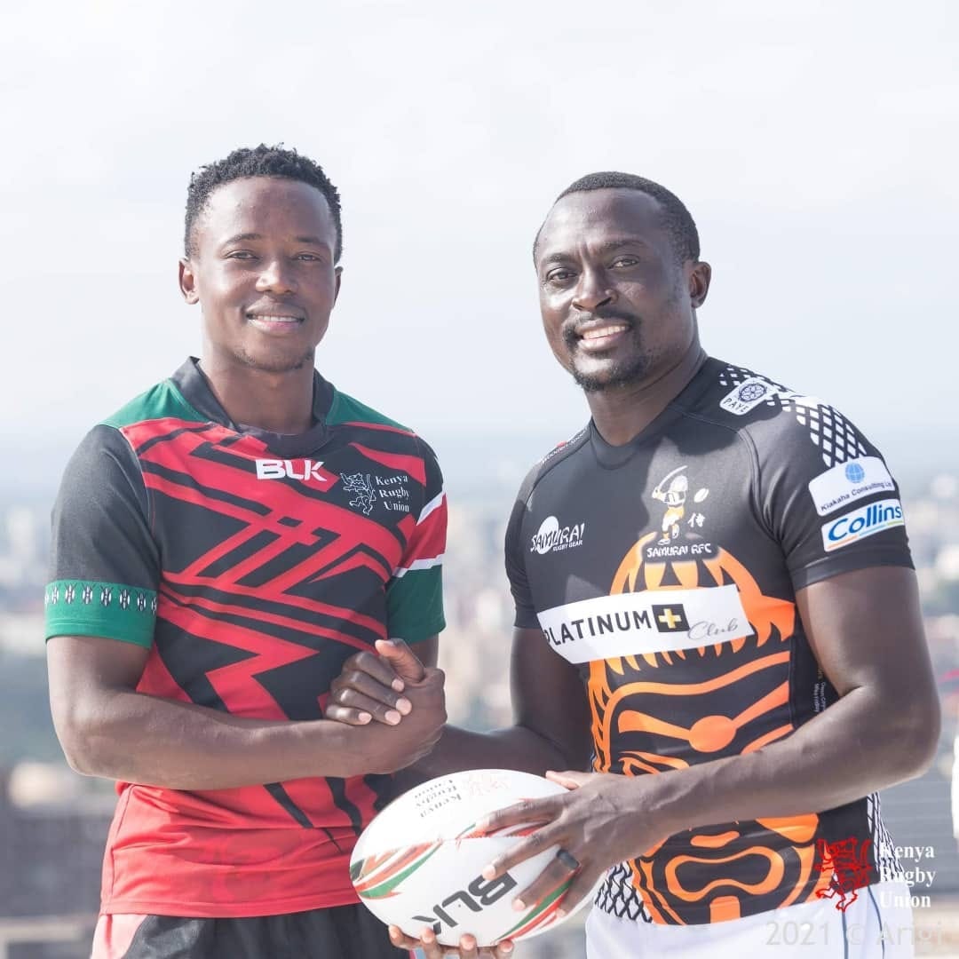 Wamalwa poses with Injera before the 2021 Safari 7s.